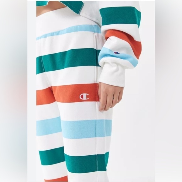 Champion x Urban Outfitters Reverse Weave Striped Joggers - size Large - Picture 3 of 13